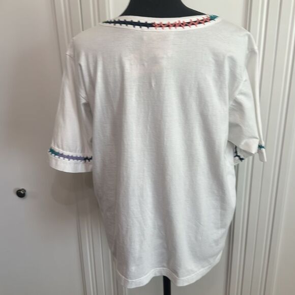 Johnny Was Crochet Ccrewneck‎ Tee Cotton Large - Picture 6 of 8